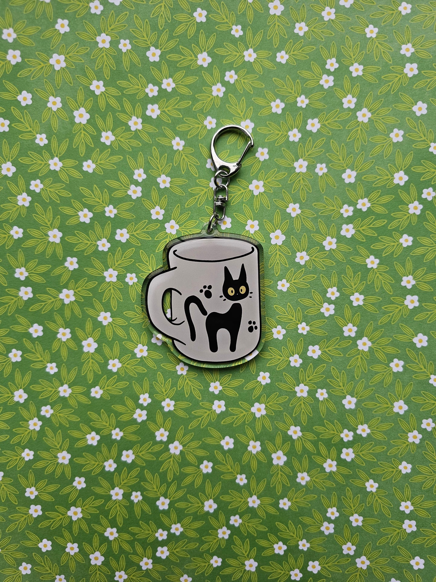 Cat mug keychain