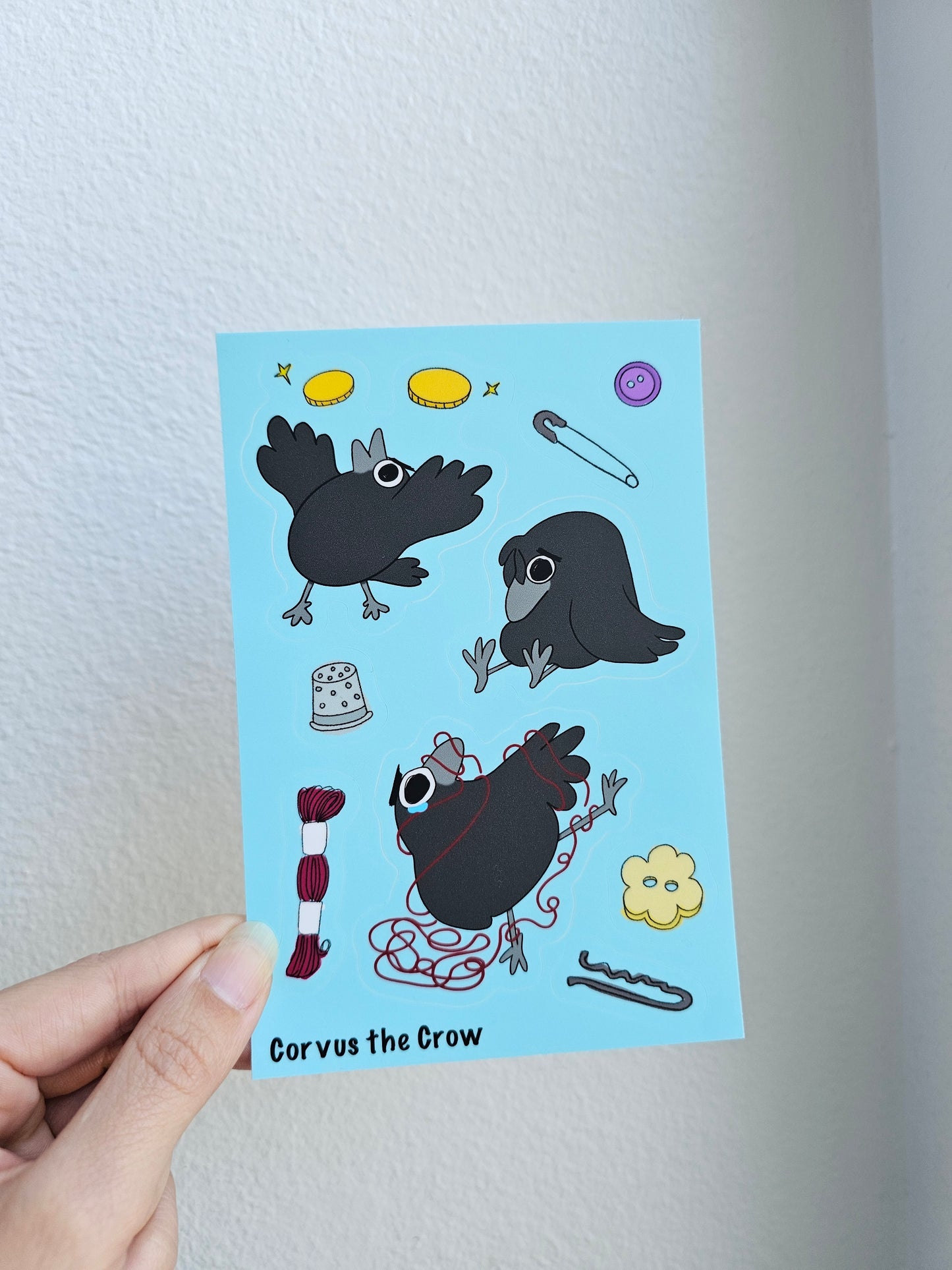 Corvus the Crow sticker sheet