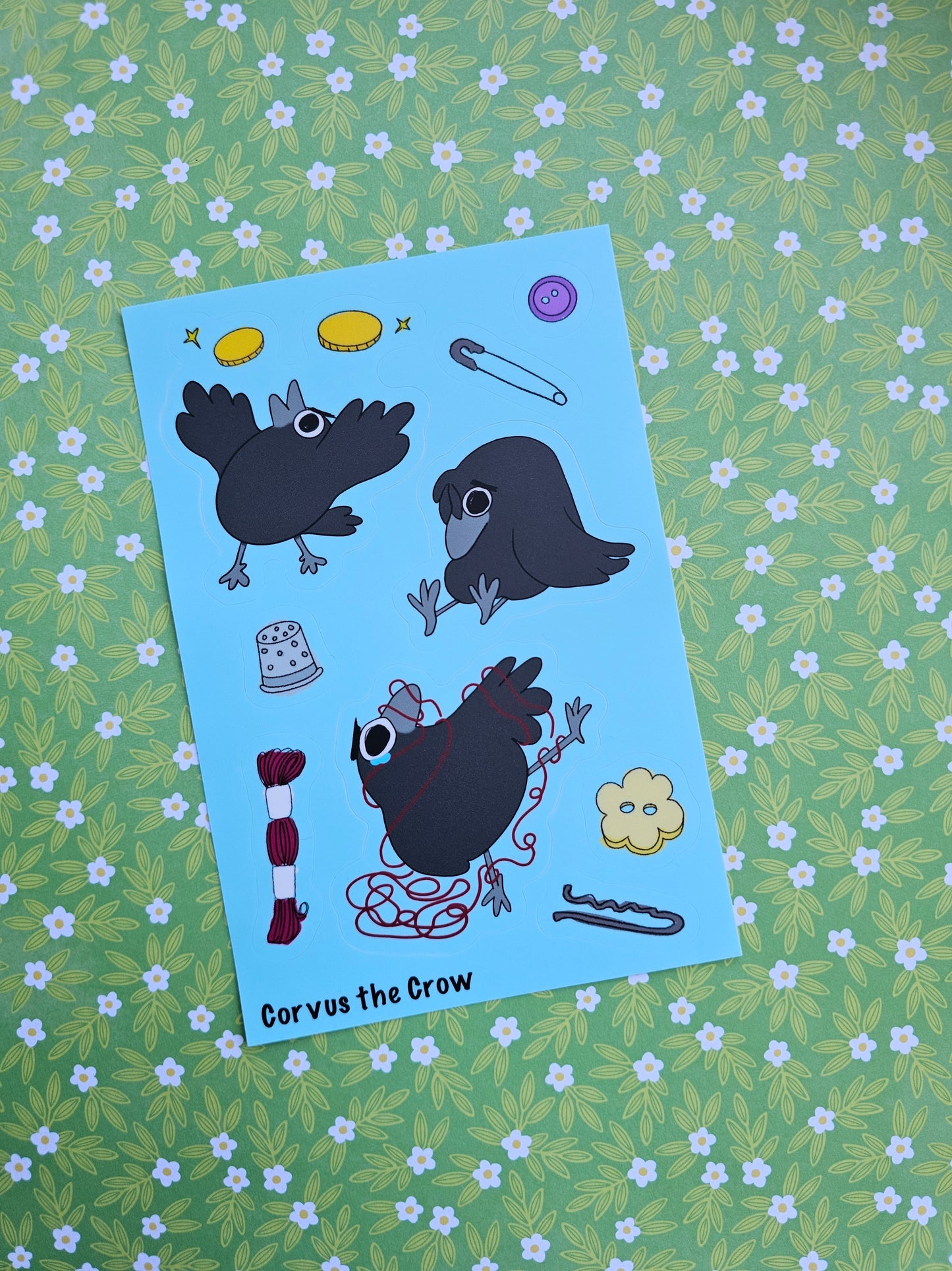 Corvus the Crow sticker sheet