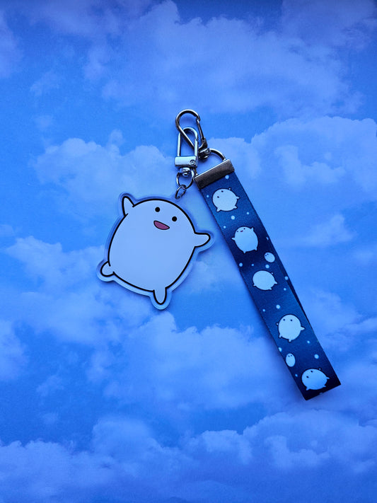 Marshmellow baby lanyard keychain